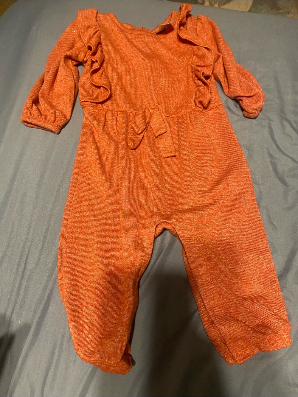 Carter's Rust Heather Ruffle Shoulder Romper